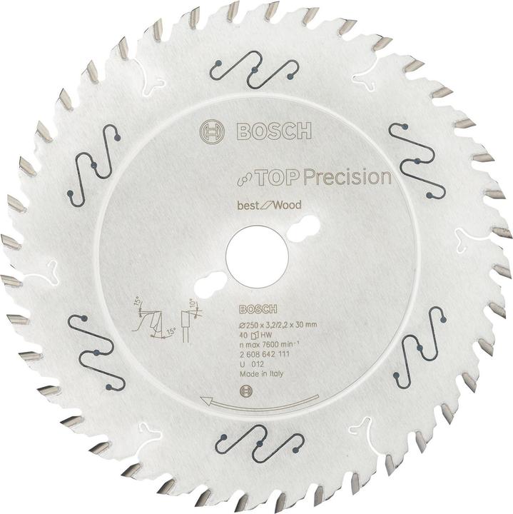 Actual product image Bosch Professional Zubehör Circular saw blade Top Precision Best for Wood, 250 x 30 x 3.2 mm, 40