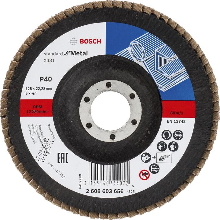 Actual product image Bosch Professional Zubehör Flap disc X431. Standard for Metal 125 x 22.23 mm. 40 (40)