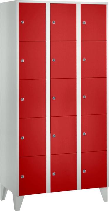 Flame-red, Light grey RAL 7035