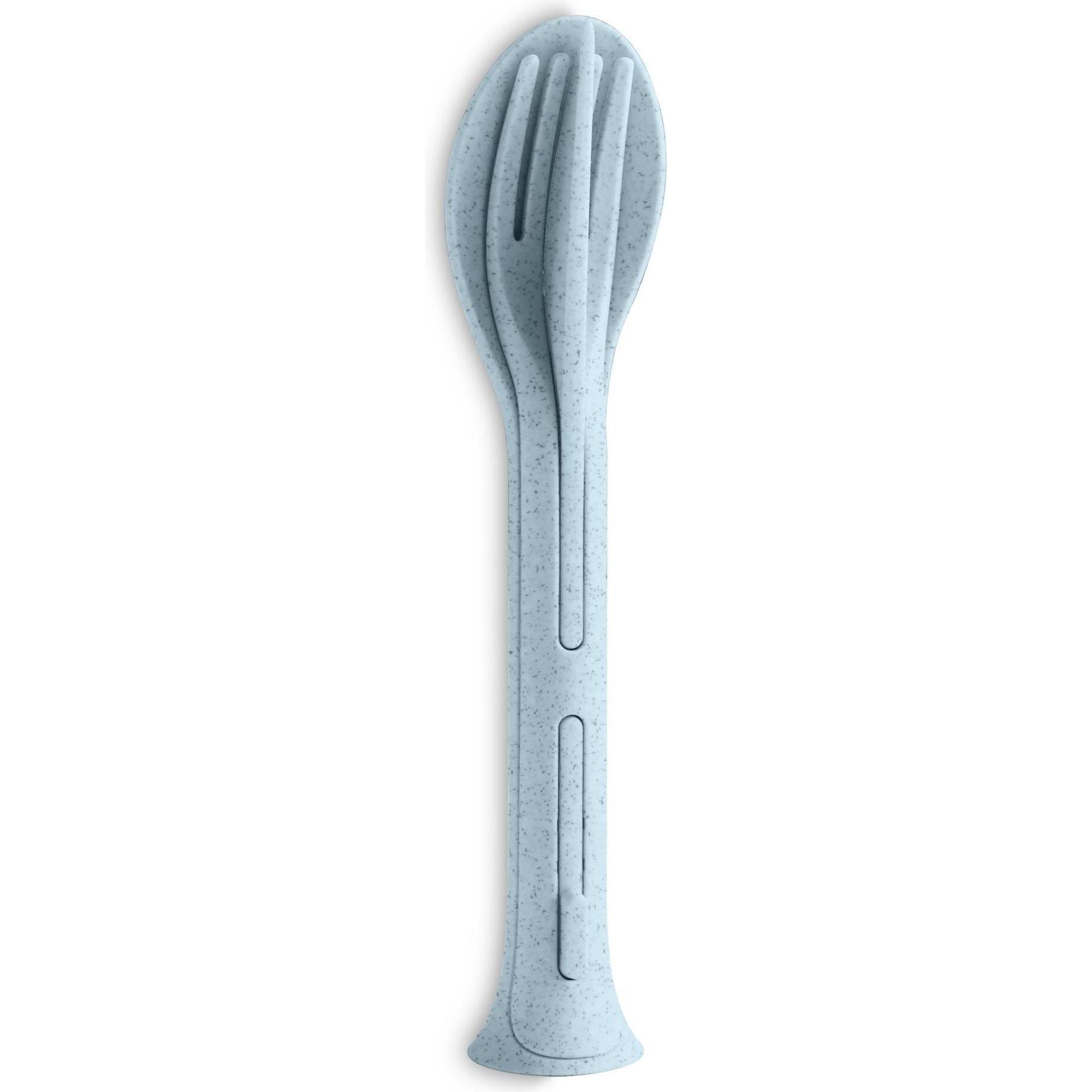 Koziol Besteck-Set to go Klikk Pocket 3-teilig, Besteck, Blau