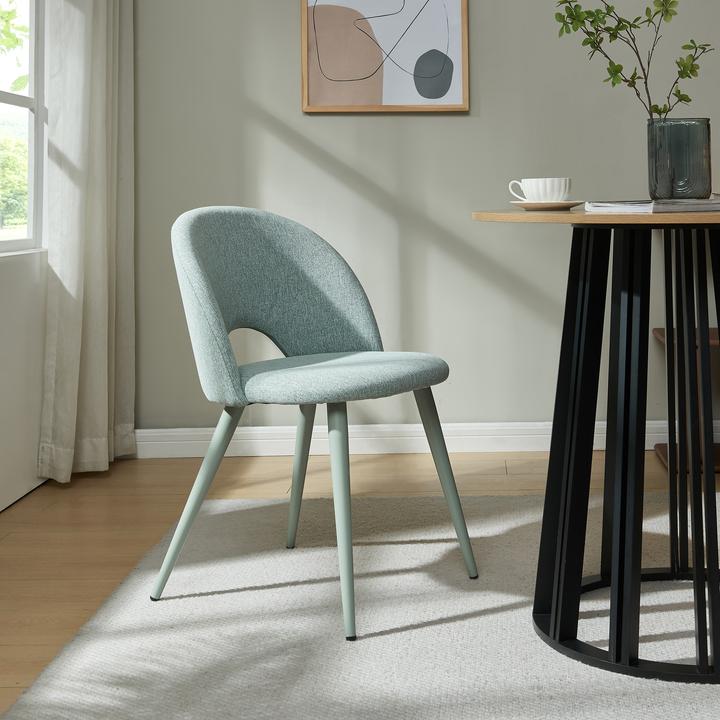 Image du produit En.Casa Esszimmerstuhl Karijoki 4er Set Webstoff Hellgrün