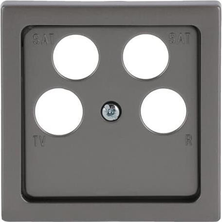 Busch-Jaeger, Programma di commutazione degli accessori, Piastra centrale per presa d'antenna a 4 fori Busch Jaeger 1743/10-04-866 Acciaio inox puro