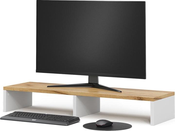 Immagine prodotto Vicco Monitorständer Tomy, Weiss/Goldkraft Eiche, 80 x 12 cm