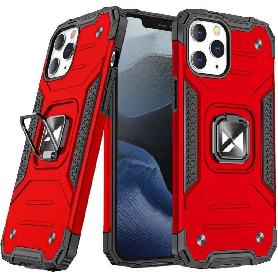 Wozinsky Ring Armor Case Kickstand Tough Rugged Cover for iPhone 13 Pro red (Apple iPhone 13 Pro), Smartphone Hülle, Rot