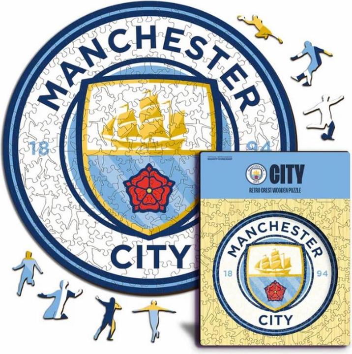 Productafbeelding Iconic Man City FC - Logo - Houten puzzel Maat S (150 stukjes) (150 onderdelen)