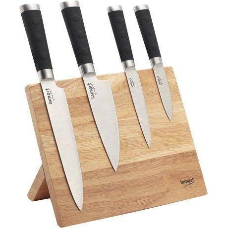 Lamart Set of 4 knives with magnetic stand (LT2026), Messerblock, Braun, Schwarz