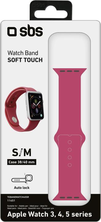 Produktbild SBS Armband Grösse S/M für Apple Watch Series 3/4/5/6/7/SE 40mm rot (Silikon)