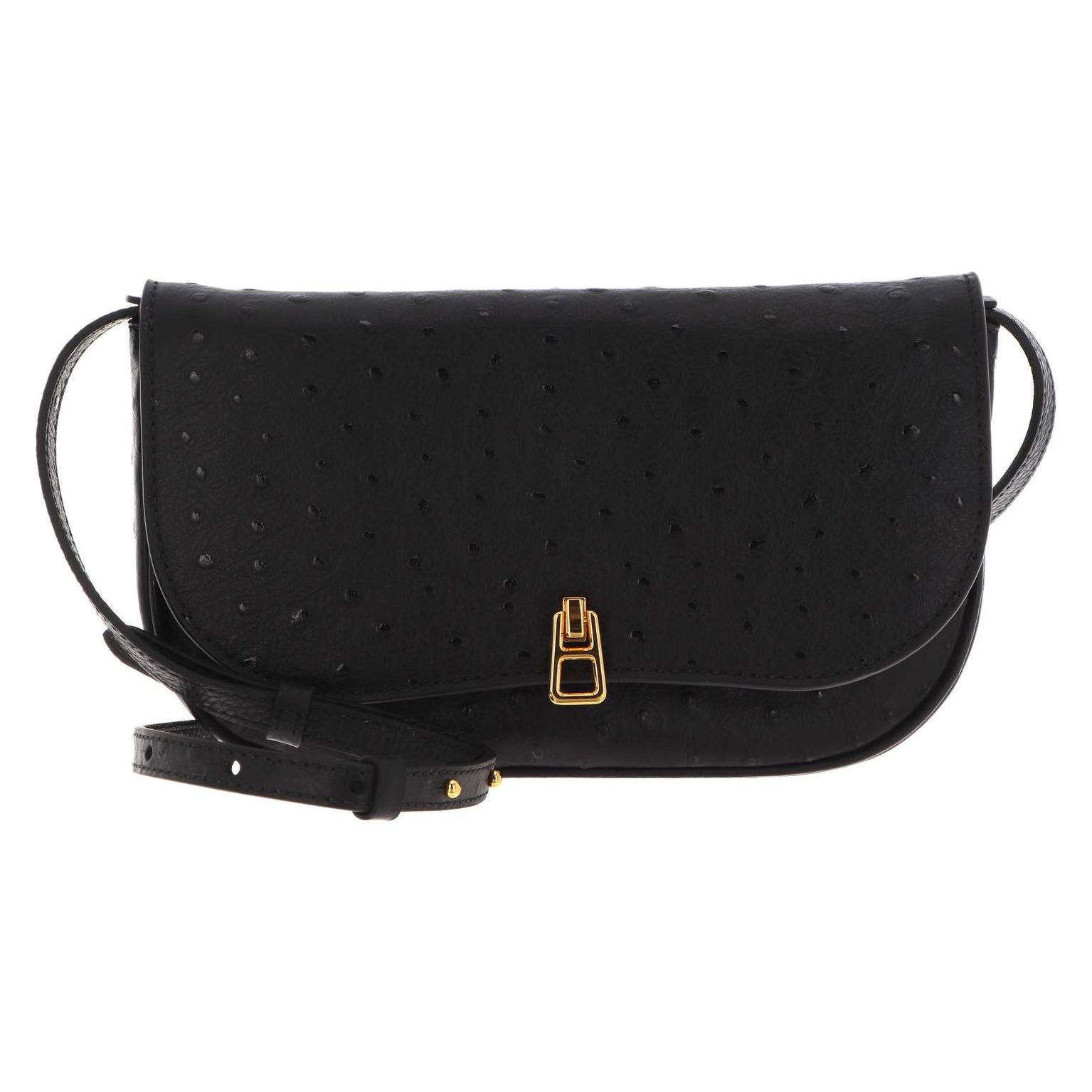 Coccinelle, Damen, Handtasche, Magie Ostrich Mini Crossover Bag, Schwarz