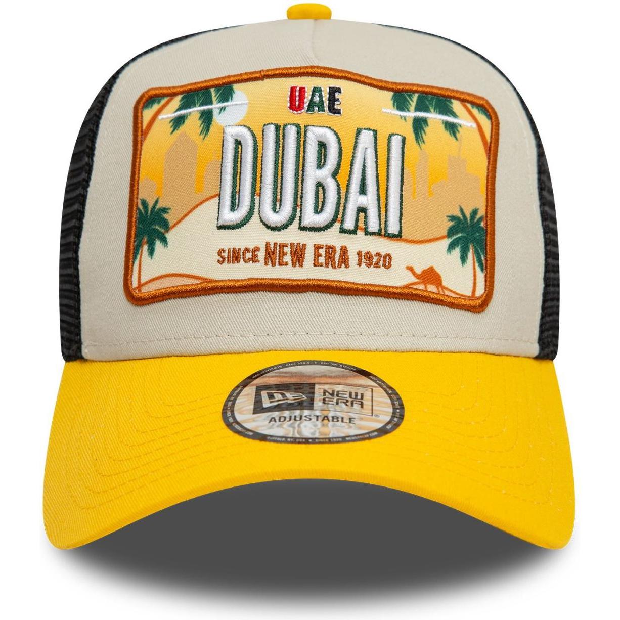 Thumbnail - New Era, Herren, Cap, Trucker Cap - License Plate Uae Dubai, Beige, (One Size)