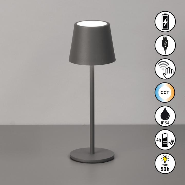 Produktbild FHL easy Roxi - Tischleuchte Sandgrau- H27.5cm (140 lm)