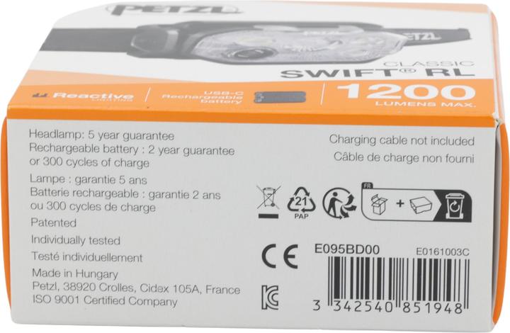 Image du produit Petzl E095BD00 Headlamp SWIFT® RL CLASSIC black (1200 lm)