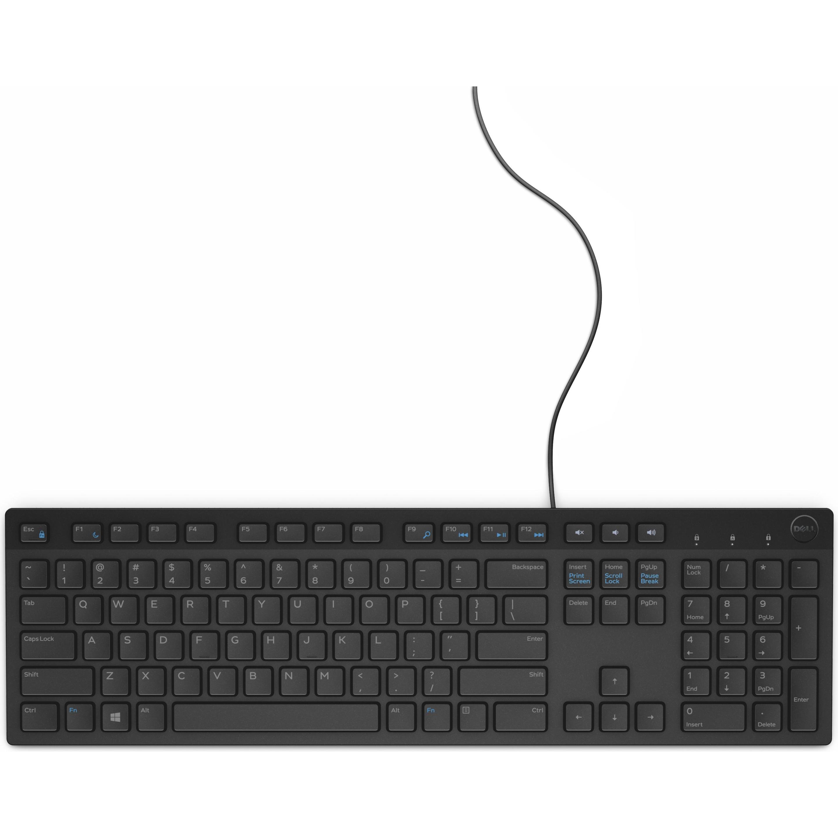 Dell KYBD 104 USEU KB216-B LTON RTL (Eng. Int., Kabelgebunden), Tastatur, Schwarz