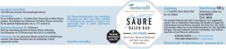 Produktbild Naturafit Säure Basen Bad Pulver, 500 g Pulver (Badeperlen)