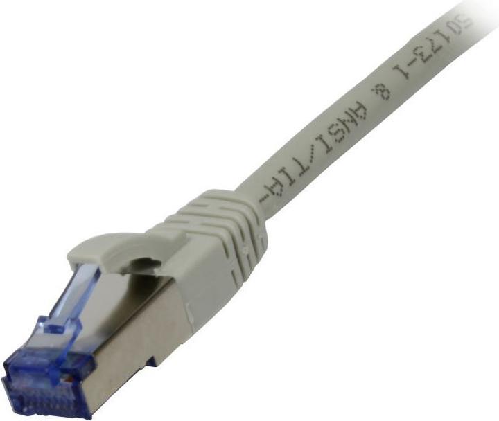 Actual product image Synergy 21 Patch cord RJ45 CAT6A 500Mhz 1.0m grey S-STP S/FTP Component tested AWG26 (S/FTP, CAT6a, 0.25 m)