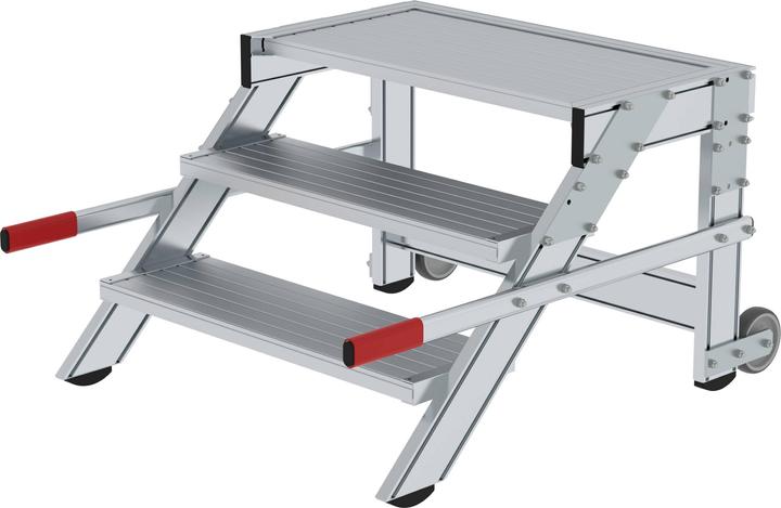 Image du produit Munk Plate-forme de travail mobile, largeur des marches 800 mm, aluminium strié 3 marches (Échafaudages, 112.50 cm)