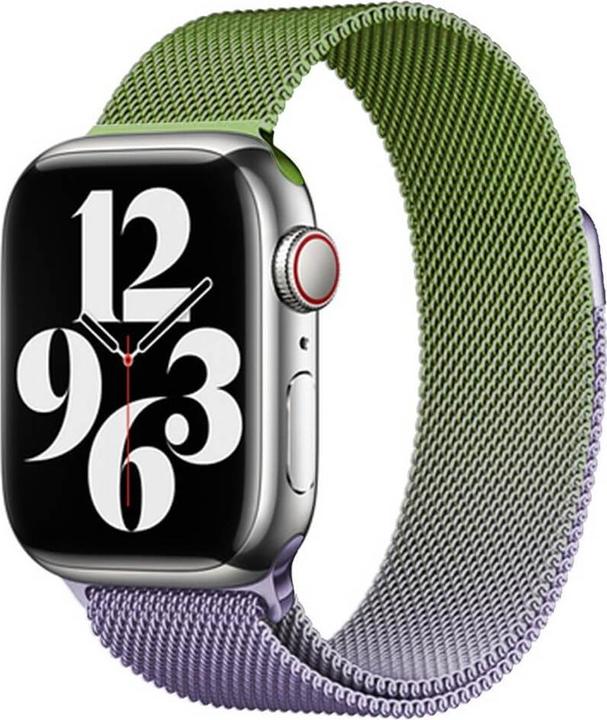 Actual product image Cover-Discount Apple Watch 44/45/46/49mm - Magnetic replacement Milanese wristband (Stainless steel)