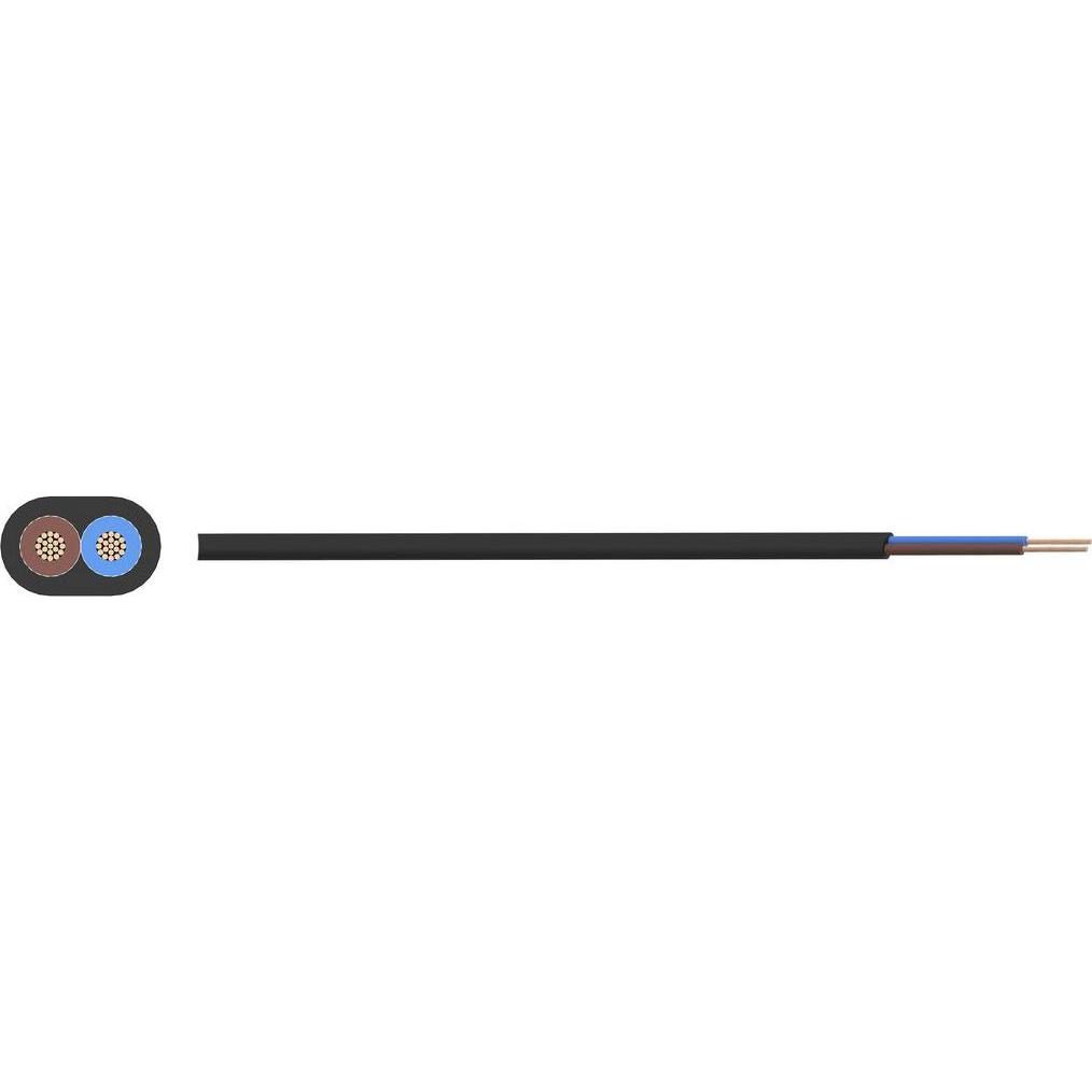 RND Electronics, Kabelleitung, YY-Netzleitung 2x 0.75mm² Kupfer Ungeschirmt 300V 100m Schwarz (100 m)