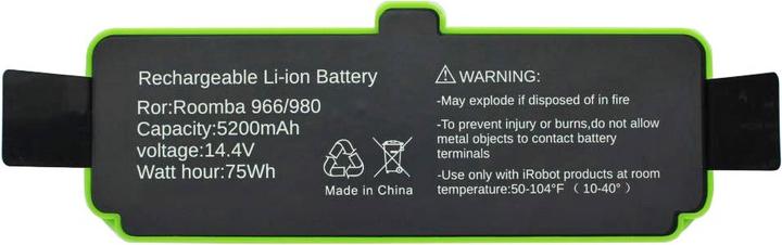 Actual product image No Name Battery Roomba 500, 510, 530, 531, 532, 535, 536, 540, 550, 552, 560, 562, 570, 580, 595, 600, 620