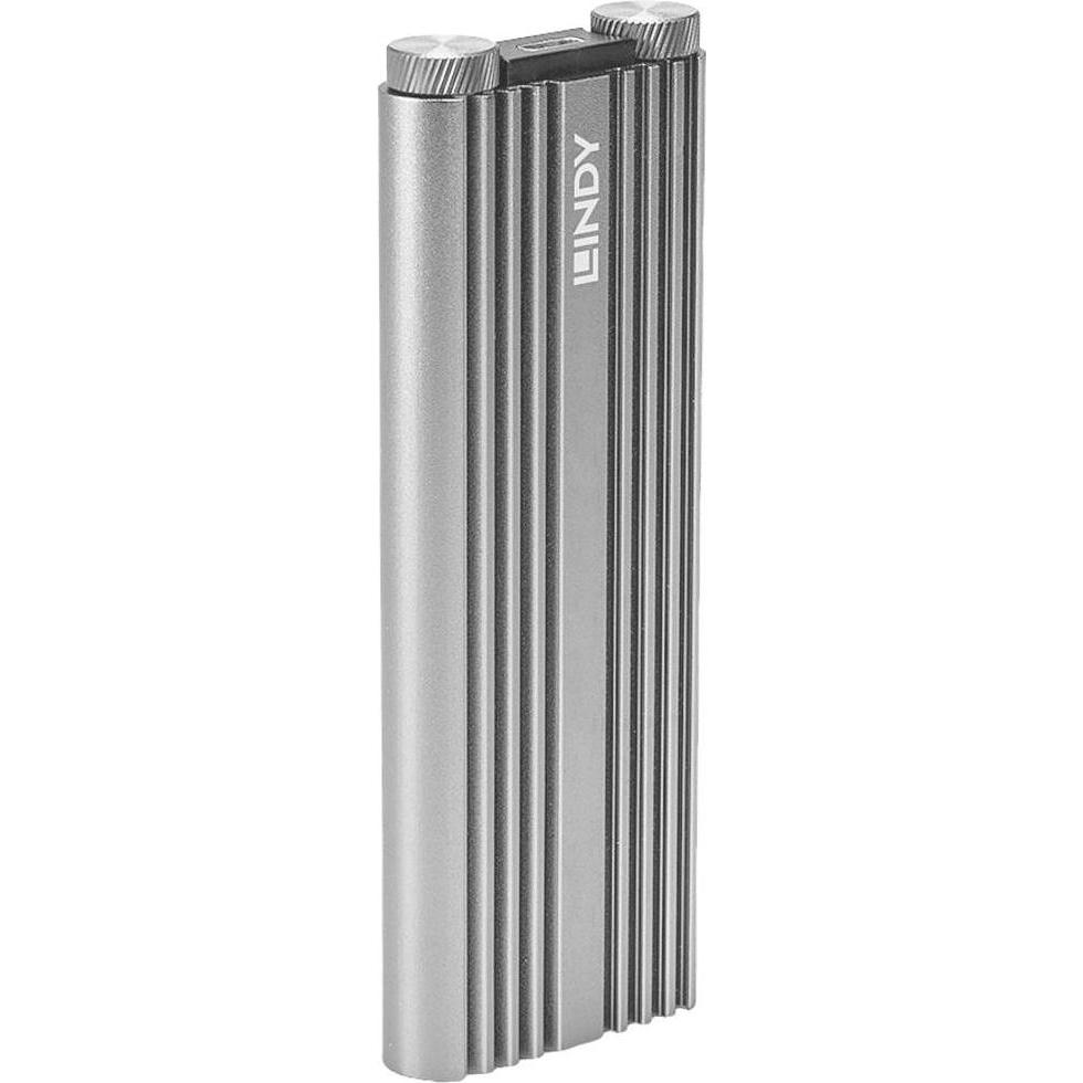Lindy USB 3.2 Gen NVMe M.2 SSD Gehäuse (M.2), Festplattengehäuse, Silber