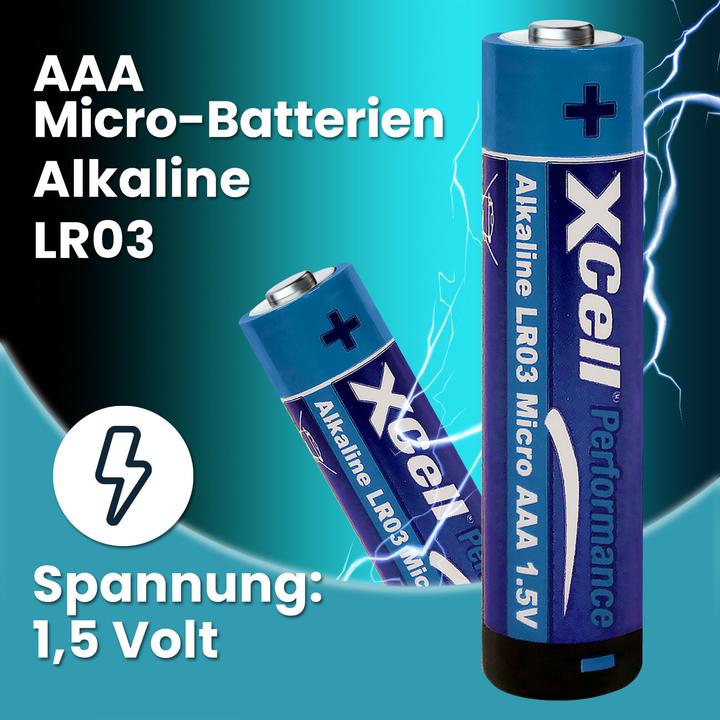 Actual product image XCell Batterie Typ AAA (Micro), LR03, Alkaline, 1,5V, 10er Set (10 pcs., AAA)