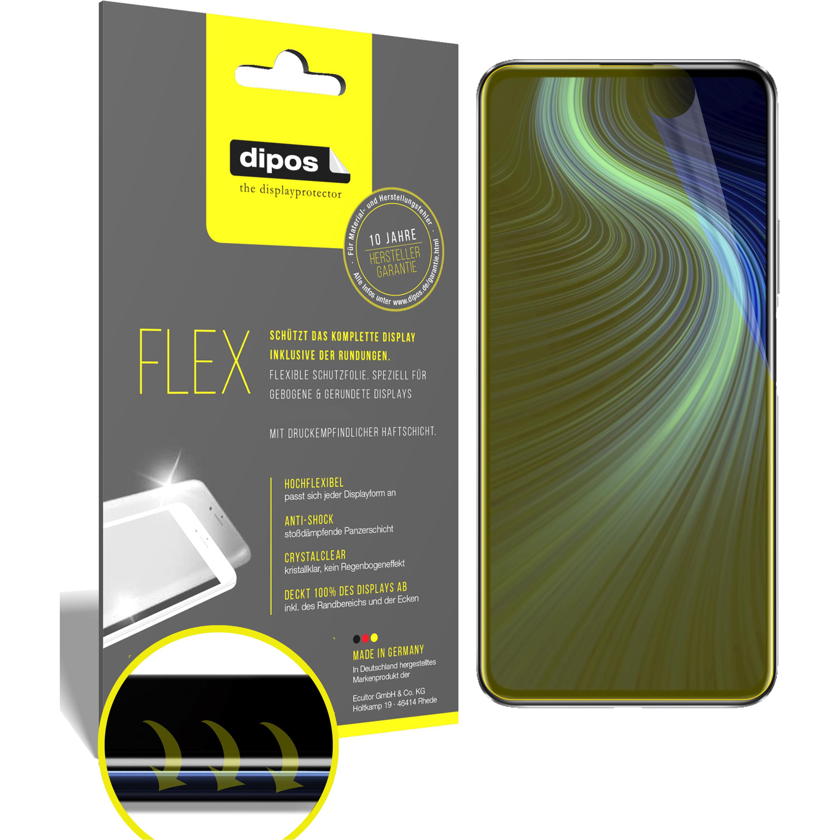 Dipos Displayschutzfolie Full-Cover 3D (3 Stück, Honor X10 5G), Smartphone Schutzfolie, Transparent