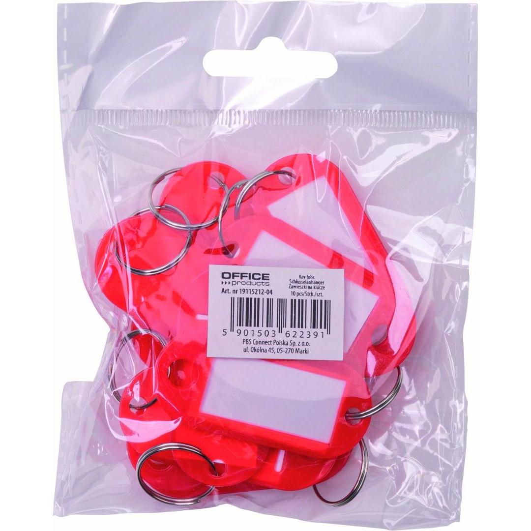 Office Products, Schlüsselanhänger, Schlüsselanhänger, 50x20mm, 10stk, rot, Rot