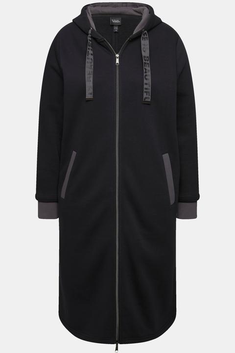 Actual product image Ulla Popken Zip Front Hooded Long Tunic Sweatshirt (62)