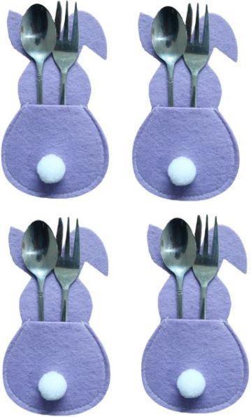 Image du produit MU Style Easter Cutlery Series Pochettes à couverts Lapin de Pâques (lot de 4) (4 x)