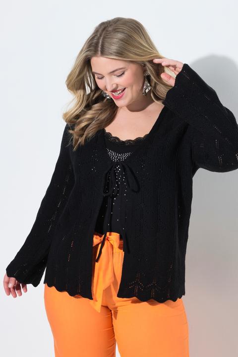 Produktbild Miamoda Strickjacke, gerade Passform, Ajourstrick, Langarm (58, 60)