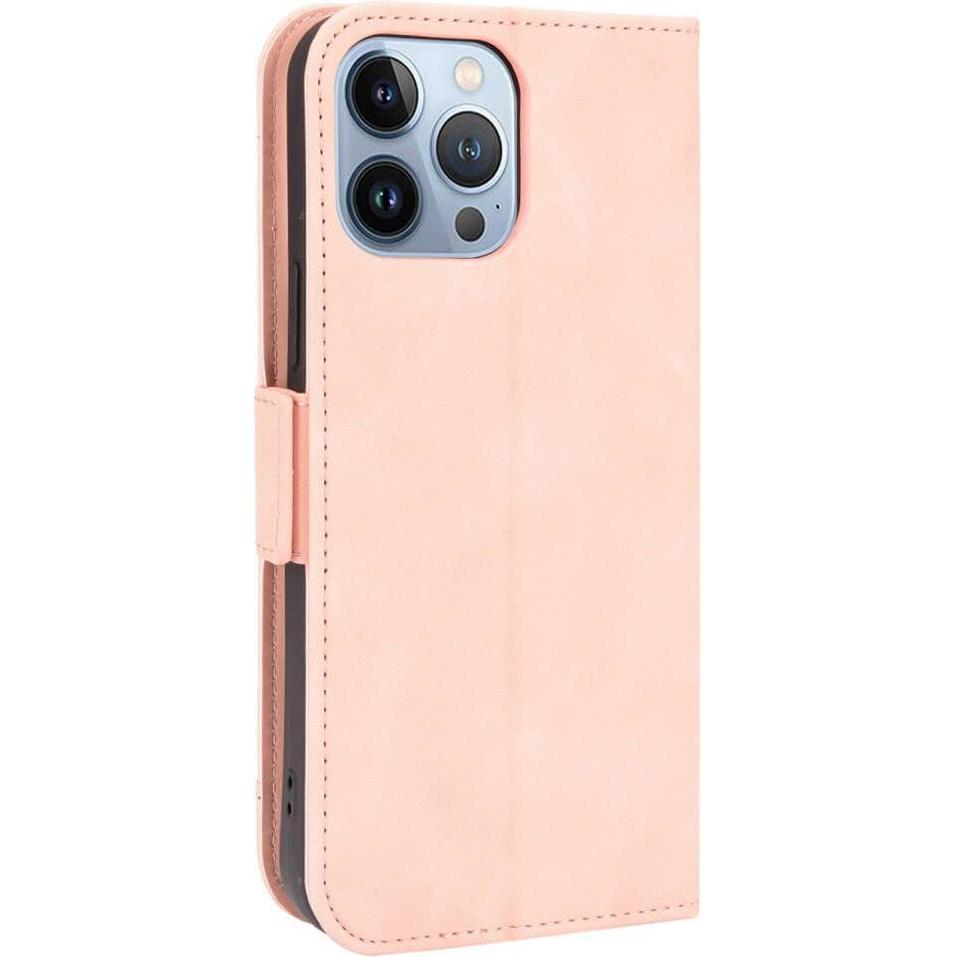Thumbnail - Cover-Discount iPhone 14 Pro Max - Etui mit vielen Kartenfächer rosa (Apple iPhone 14 Pro Max), Smartphone Hülle, Rosa