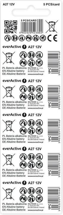 Actual product image Everactive 27A 12V Blisterverpackung (5 pcs., A27, 25 mAh)