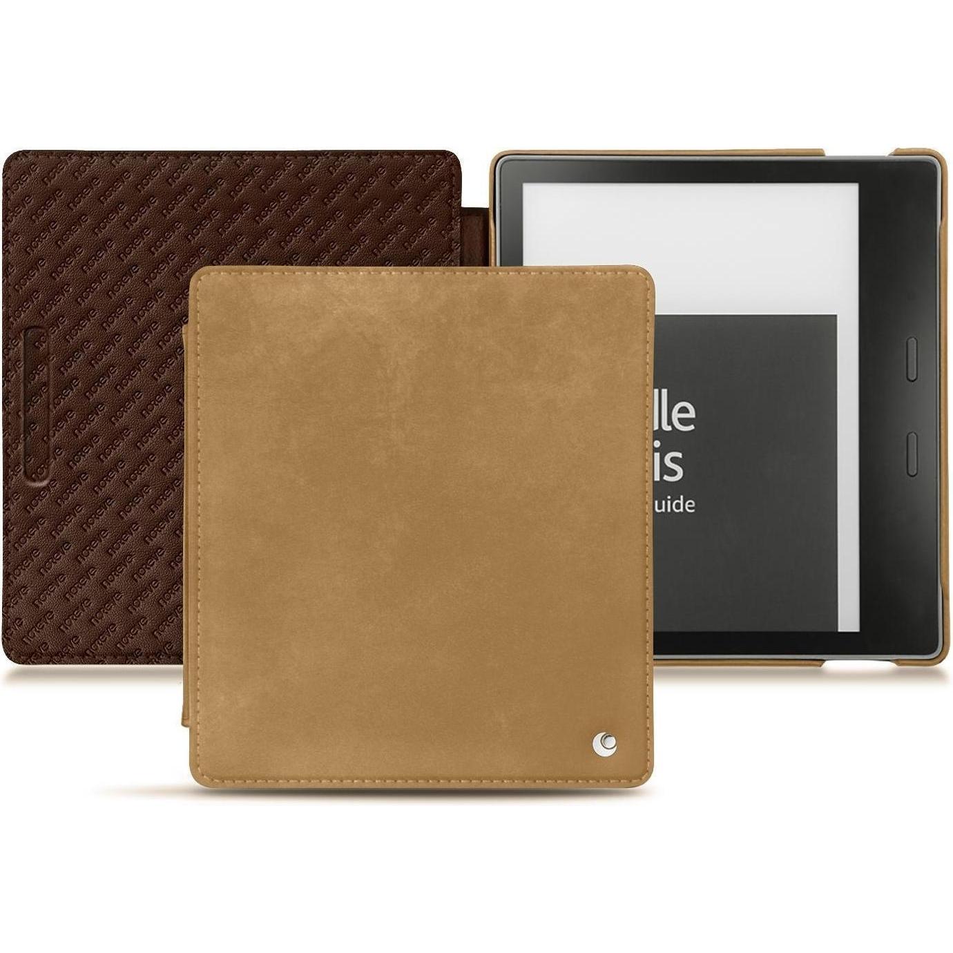 Noreve Lederschutzhülle horizontal (Kindle Oasis (2019)), eReader Zubehör, Braun