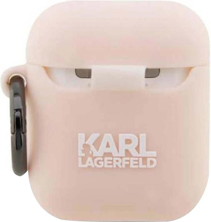 Actual product image Karl Lagerfeld KLA2RUNCHP AirPods 1/2 cover pink/pink Silicone Choupette Head 3D (Headphone sleeve)