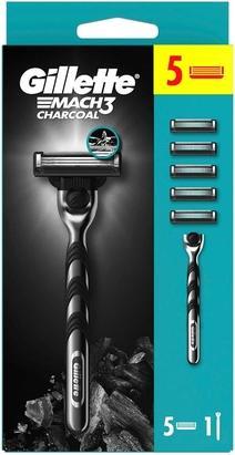 Produktbild Gillette Mach3 Charcoal Herrenrasierer mit 3 Klingen (5 x)