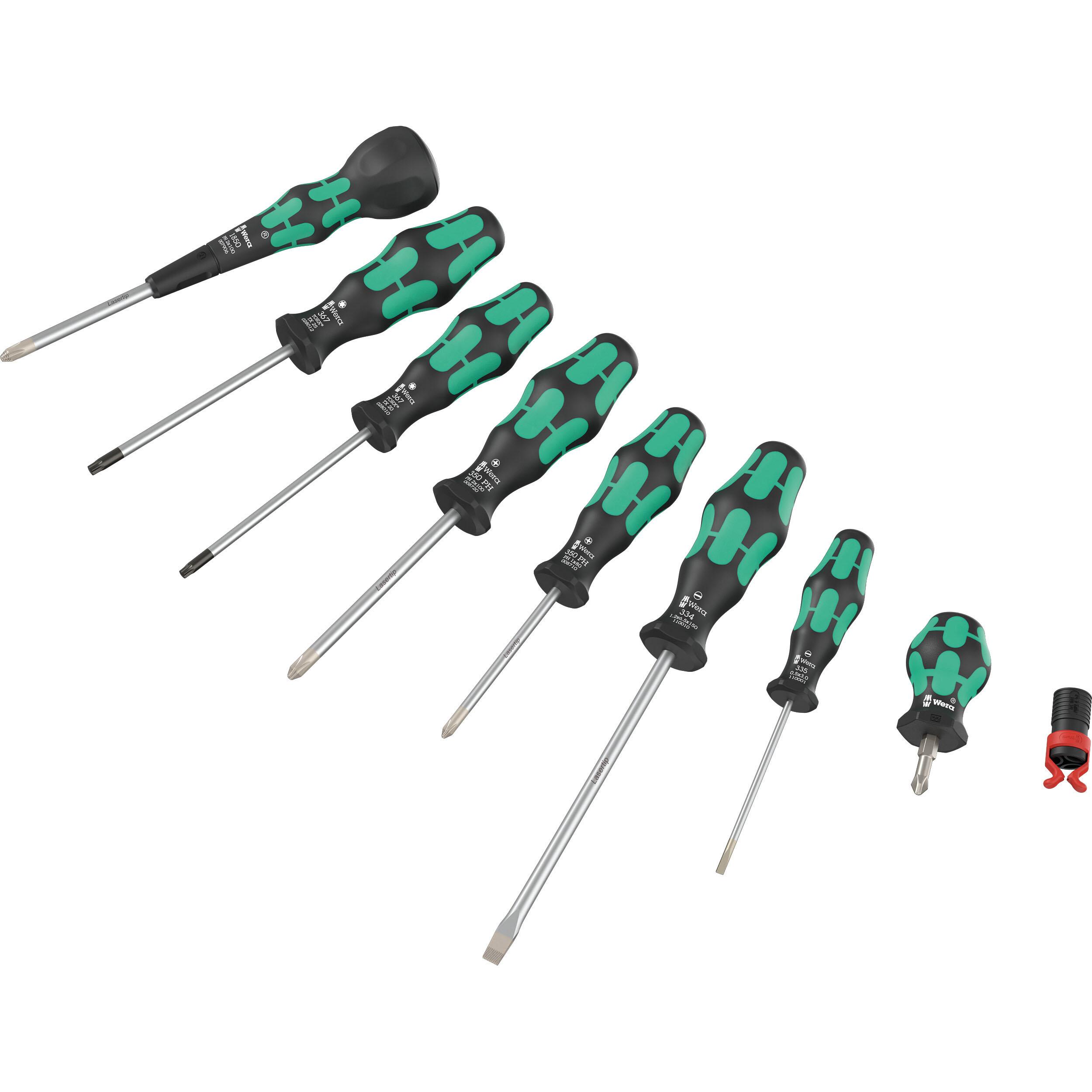 Wera, Schraubenzieher, 05134028001 - Schraubendrehersatz Kraftform Ball-Grip Set 1 9-teilig (Schlitz, Phillipps-Kreuzsch...