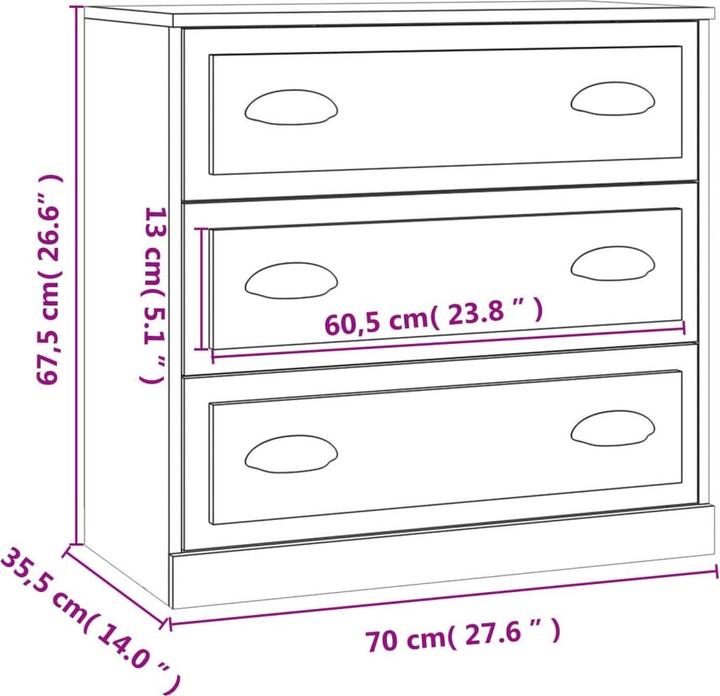 Immagine prodotto vidaXL Sideboard (70 x 35.50 x 67.50 cm)