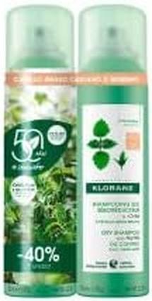 Actual product image Klorane Dry Shampoo for Oily Hair Brown Nettle 2x150ml (300 ml, Dry shampoo)
