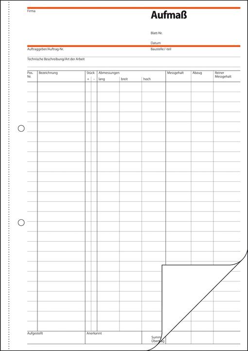 Actual product image Sigel Measurement Book Form Book SD069 (50 x)