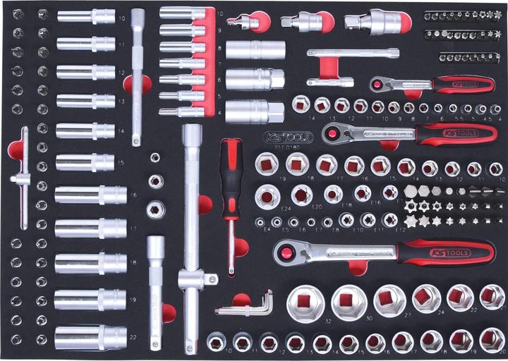 Actual product image KS Tools 1/4 inch+3/8 inch+1/2 inch socket set.