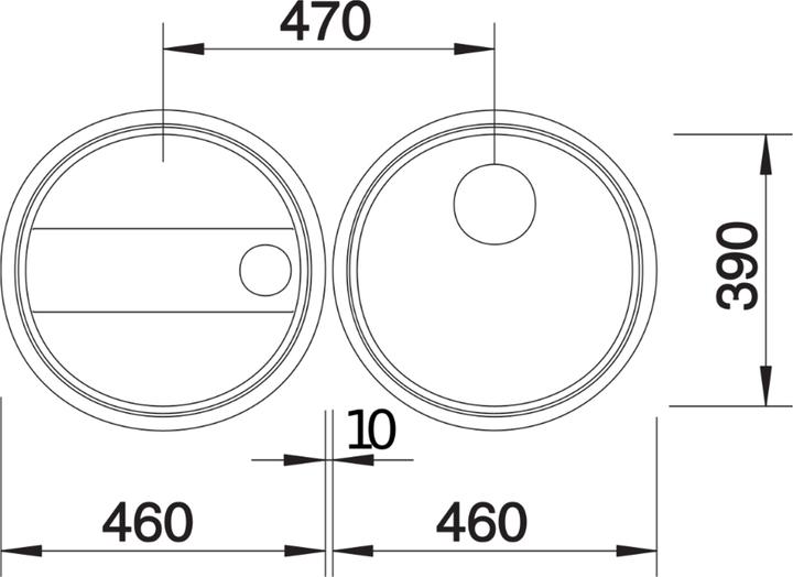 Image du produit Blanco Rondoset (Evier sous plan, 46 cm, 46 cm)