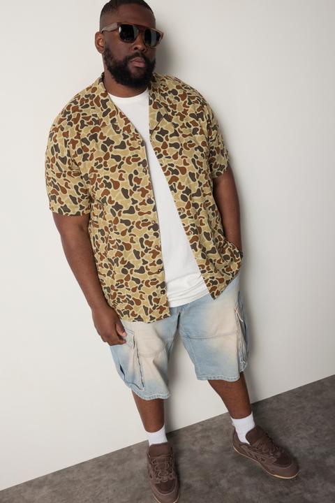 Produktbild Sthuge Hemd, Halbarm, Kuba-Kragen, Leo-Camouflage, kastiger Fit (4XL)