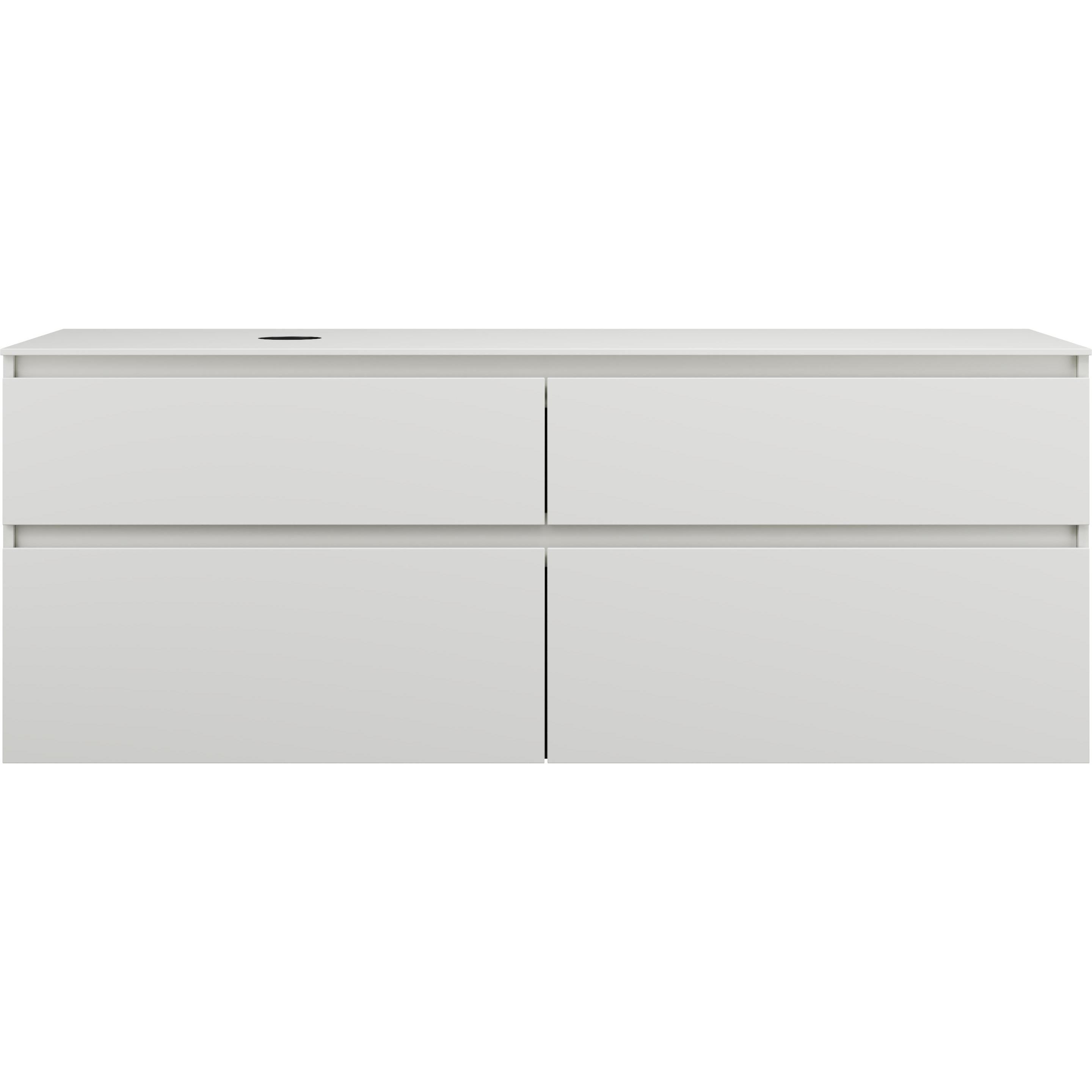 burgbad, Waschtischkonsole, Lin20 Waschtischunterschrank inklusive Konsolenplatte,Beckenausschnitt links, 4 Auszüge, Ti