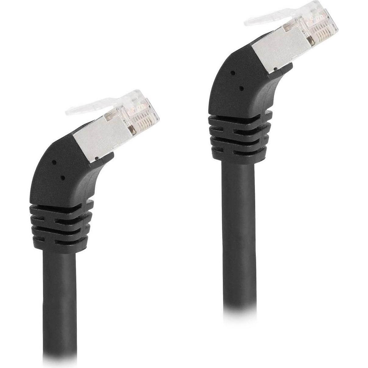 Delock Patchkabel 45° unten gewinkelt Cat 6A, S/FTP, 3 m, Schwarz (S/FTP, CAT6a, 3 m), Netzwerkkabel