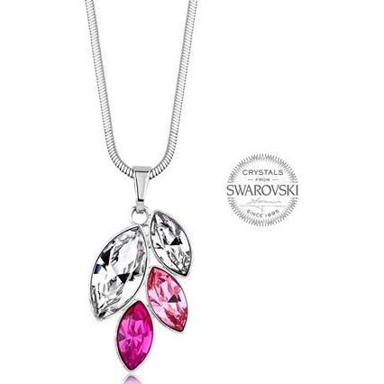 Levien, Halsschmuck, Necklace with pink crystals Navette (L)