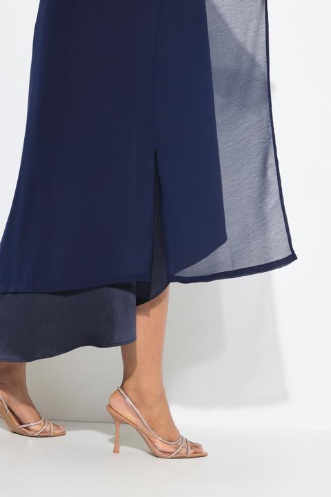 Produktbild Ulla Popken Chiffonjacke, Schalkragen, lange, offene Form, 3/4-Ärmel (46, 48)