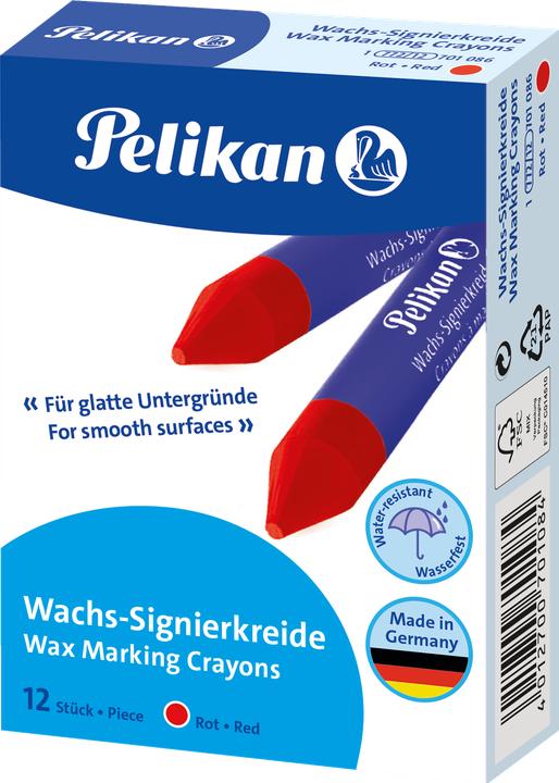 Actual product image Pelikan Wax marking crayon 772, red, diameter: 12 mm suitable for smooth surfaces such as glass, porcelain (12 x)