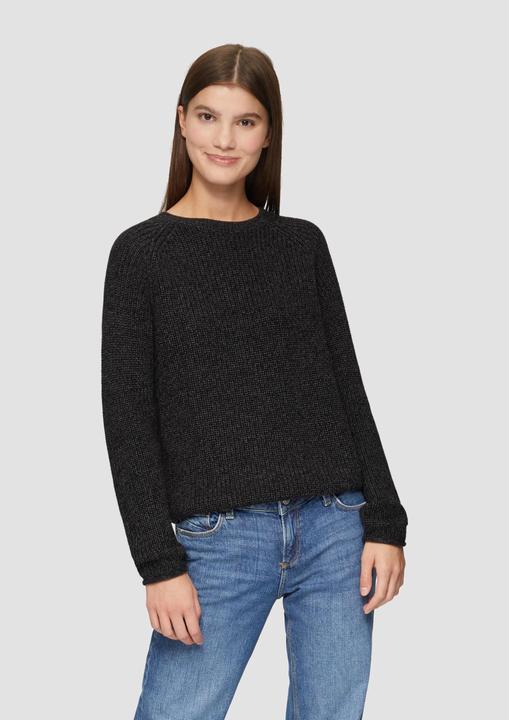 Produktbild s.Oliver Strickpullover Melierter Strickpullover mit Raglanärmeln (M)