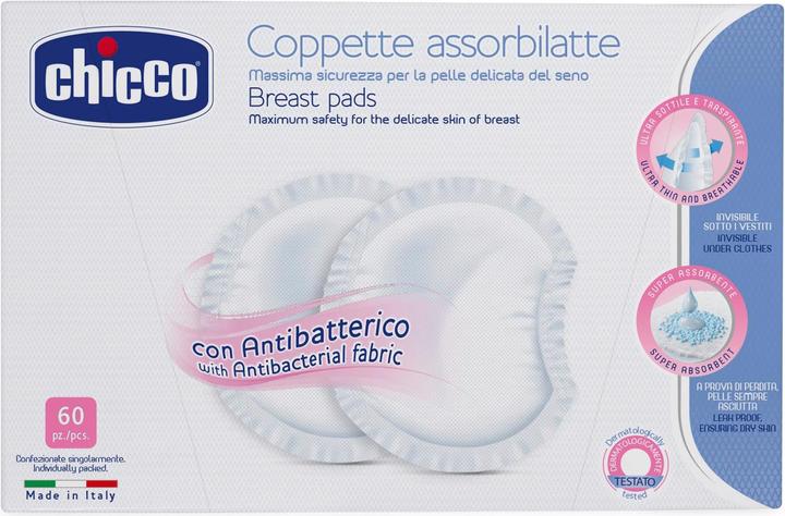 Image du produit Chicco Coussinets d'allaitement Coussinets d'allaitement antibactériens 60 pièces (60 x)