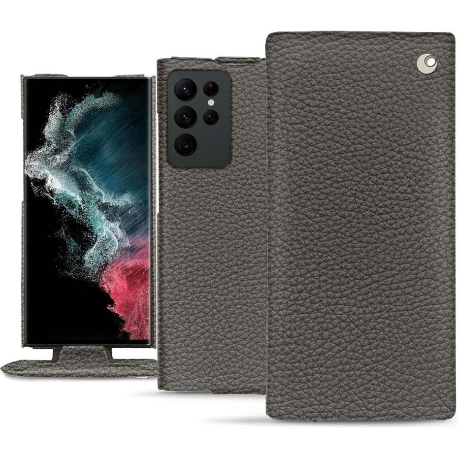 Thumbnail - Noreve Lederschutzhülle vertikal (Samsung Galaxy S22 Ultra), Smartphone Hülle, Grau