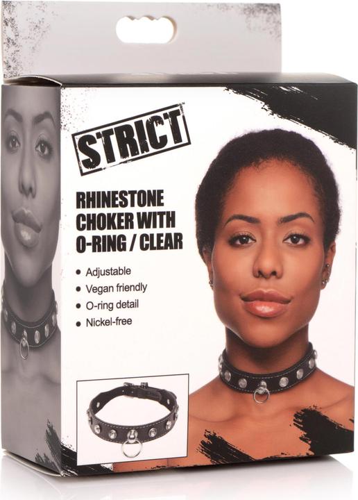 Produktbild XR Brands Rhinestone Choker With O-Ring - Black
